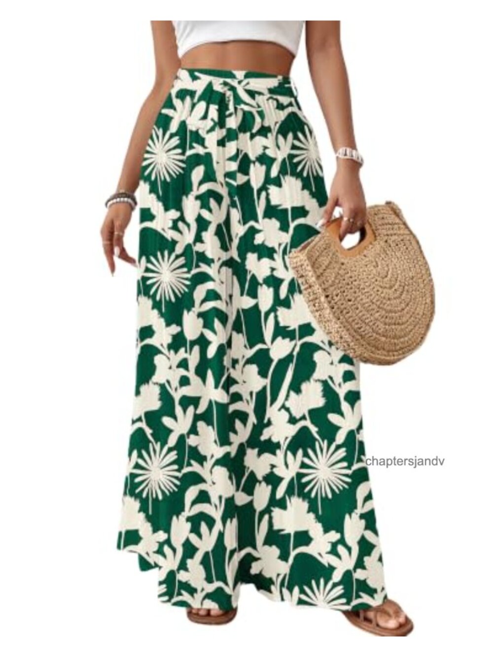 Women Wide Leg Pants Floral Flowy Palazzo Pants